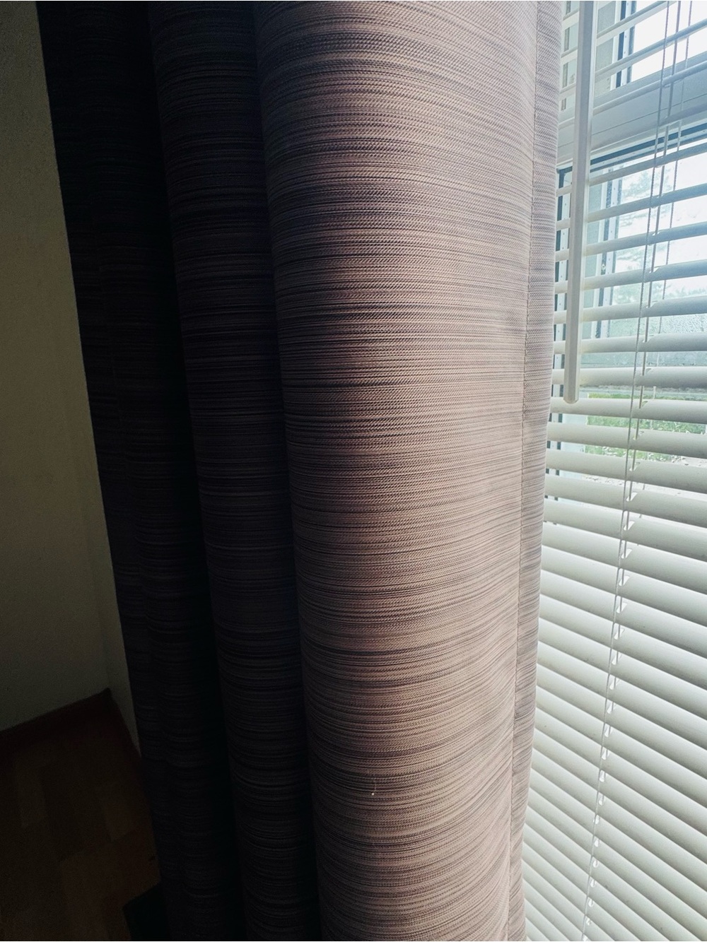 Brown Striped Grommet-Top Window Curtain Panel 50x84 2pcs - Picture 4 of 5